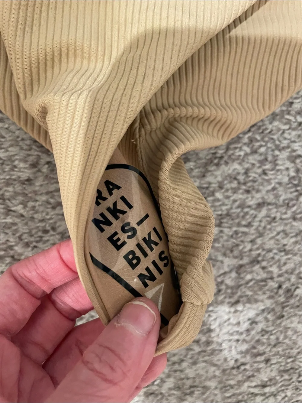 Frankie's Bikinis Dawson Ribbed Bikini Bottom in Camel xxl 2x nwt